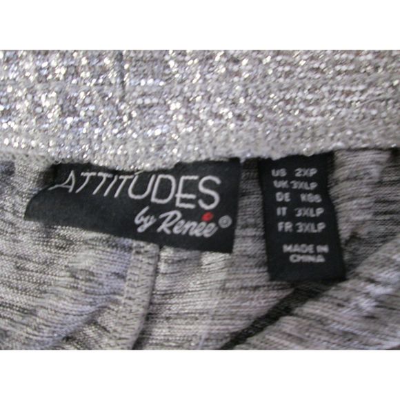 Attitudes by Renee NWT Petite Fabulous Foil Silver Polyester Blend 2XP pants/PJs - Picture 8 of 11